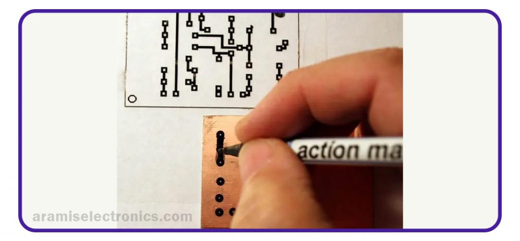 ساخت برد مدار چاپی با ماژیک ضد اسید